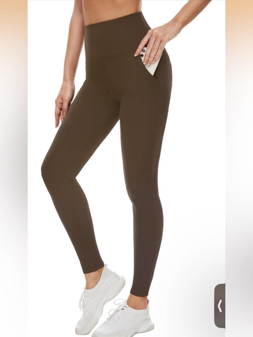 Set of 3- High-Rise Brown Pocket Leggings for Women